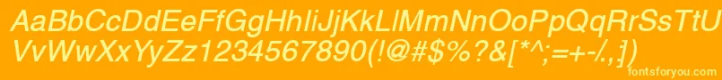 フォントThaibangkoksskBolditalic – オレンジの背景に黄色の文字