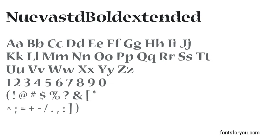 Schriftart NuevastdBoldextended – Alphabet, Zahlen, spezielle Symbole