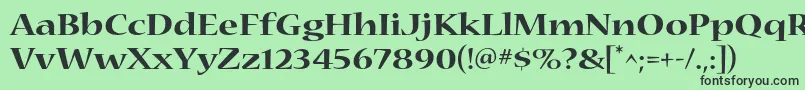 フォントNuevastdBoldextended – 緑の背景に黒い文字