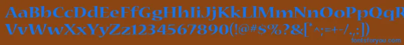 NuevastdBoldextended Font – Blue Fonts on Brown Background