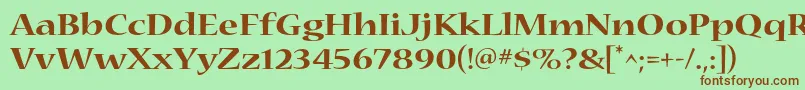 NuevastdBoldextended Font – Brown Fonts on Green Background