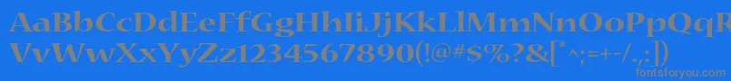 NuevastdBoldextended Font – Gray Fonts on Blue Background