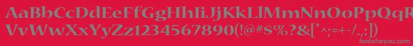 NuevastdBoldextended Font – Gray Fonts on Red Background