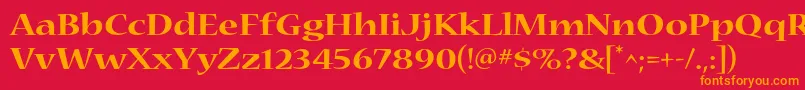 NuevastdBoldextended Font – Orange Fonts on Red Background