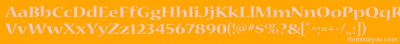 NuevastdBoldextended Font – Pink Fonts on Orange Background