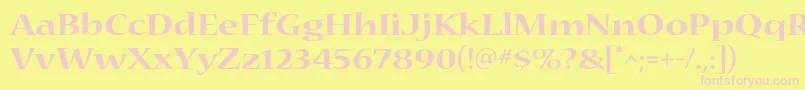 NuevastdBoldextended Font – Pink Fonts on Yellow Background