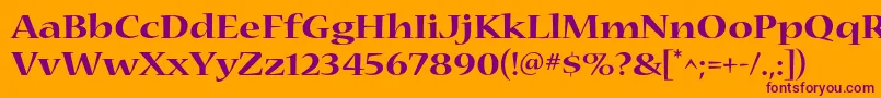 NuevastdBoldextended Font – Purple Fonts on Orange Background