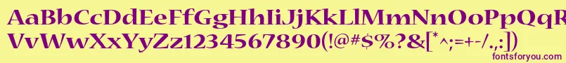 NuevastdBoldextended Font – Purple Fonts on Yellow Background