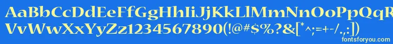 NuevastdBoldextended Font – Yellow Fonts on Blue Background