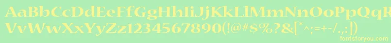 NuevastdBoldextended Font – Yellow Fonts on Green Background