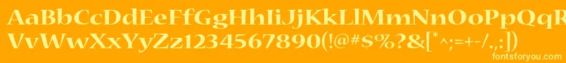 NuevastdBoldextended Font – Yellow Fonts on Orange Background