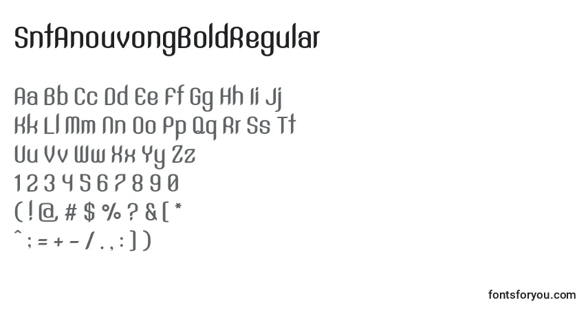 Schriftart SntAnouvongBoldRegular (87690) – Alphabet, Zahlen, spezielle Symbole