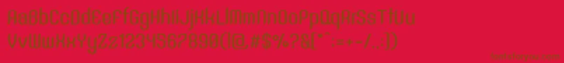 Czcionka SntAnouvongBoldRegular – brązowe czcionki na czerwonym tle