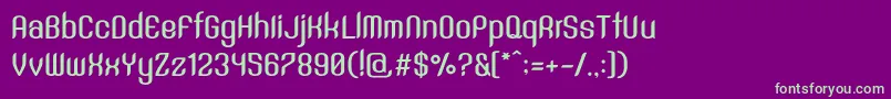 SntAnouvongBoldRegular-fontti – vihreät fontit violetilla taustalla
