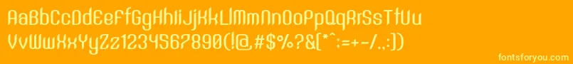 SntAnouvongBoldRegular-fontti – keltaiset fontit oranssilla taustalla