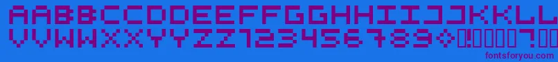 525square-Schriftart – Violette Schriften auf blauem Hintergrund