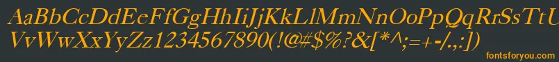 フォントCaslonbRegular – 黒い背景にオレンジの文字