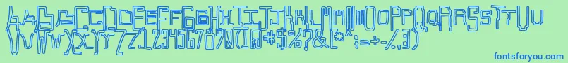 フォントCallaxis – 青い文字は緑の背景です。