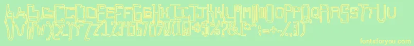 フォントCallaxis – 黄色の文字が緑の背景にあります