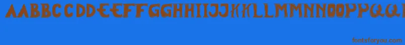 Tersesat Font – Brown Fonts on Blue Background