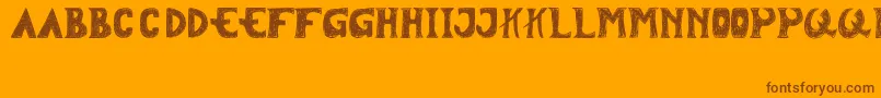 Tersesat Font – Brown Fonts on Orange Background