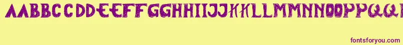 Tersesat Font – Purple Fonts on Yellow Background