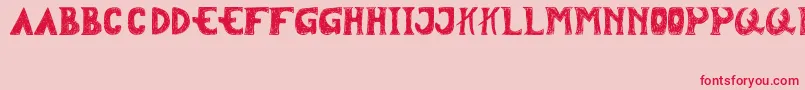 フォントTersesat – ピンクの背景に赤い文字