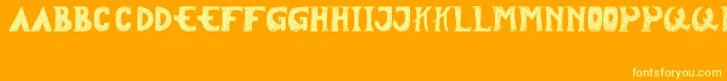 Tersesat Font – Yellow Fonts on Orange Background
