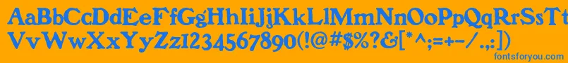 フォントBenjaminfranklin – オレンジの背景に青い文字