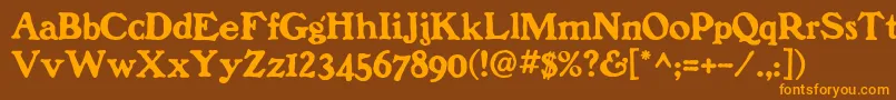 Benjaminfranklin Font – Orange Fonts on Brown Background