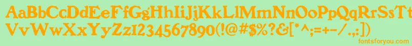 Benjaminfranklin Font – Orange Fonts on Green Background