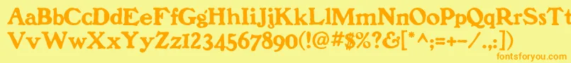 Benjaminfranklin Font – Orange Fonts on Yellow Background