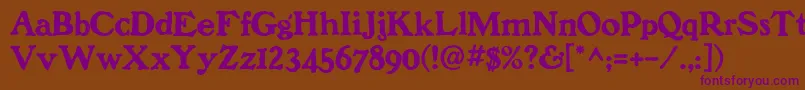 Benjaminfranklin Font – Purple Fonts on Brown Background