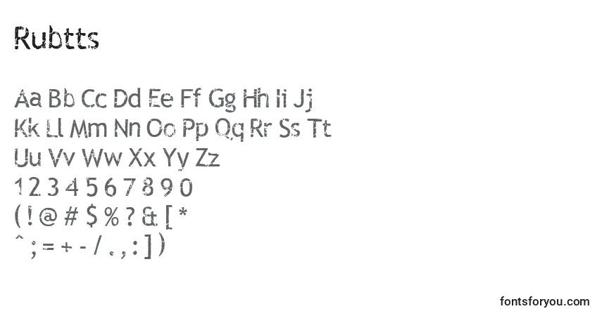 Police Rubtts - Alphabet, Chiffres, Caractères Spéciaux