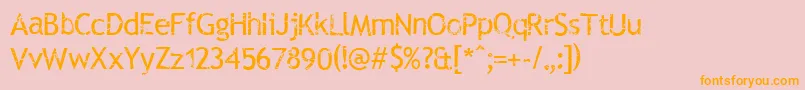 Rubtts Font – Orange Fonts on Pink Background