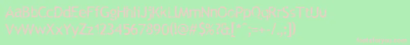 フォントRubtts – 緑の背景にピンクのフォント
