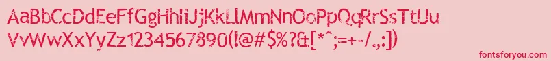 Rubtts Font – Red Fonts on Pink Background