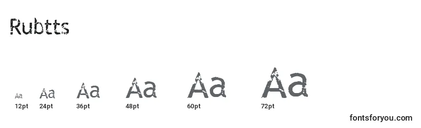 Размеры шрифта Rubtts