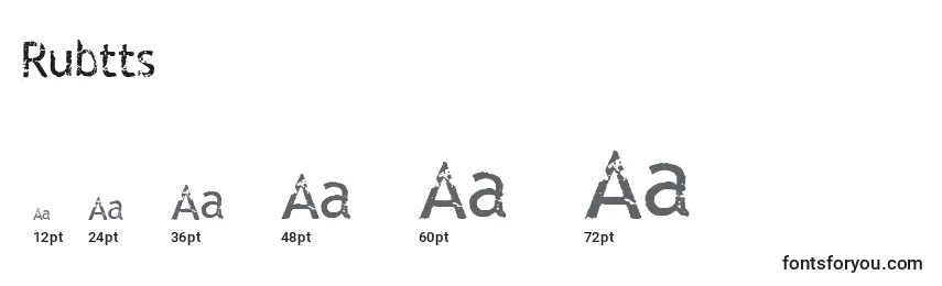 Größen der Schriftart Rubtts