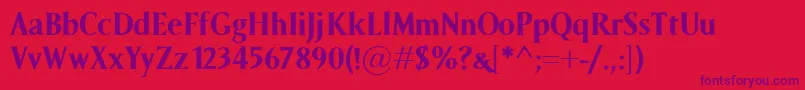 SagaBold Font – Purple Fonts on Red Background