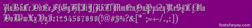 ChurchTextShaded. Font – Green Fonts on Purple Background
