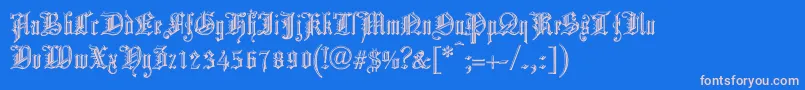 Police ChurchTextShaded. – polices roses sur fond bleu