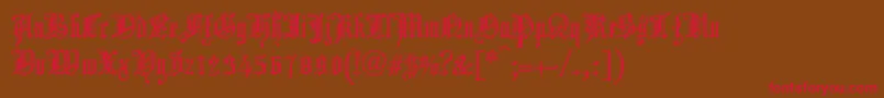 ChurchTextShaded.-fontti – punaiset fontit ruskealla taustalla