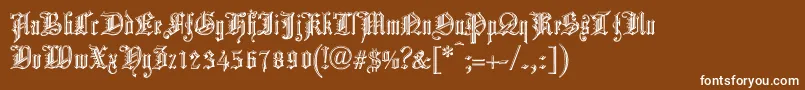 ChurchTextShaded.-Schriftart – Weiße Schriften auf braunem Hintergrund