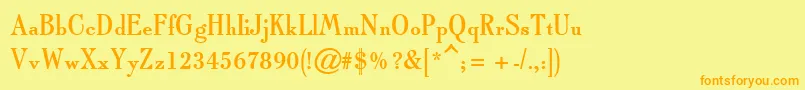 TypoRomanAtt Font – Orange Fonts on Yellow Background