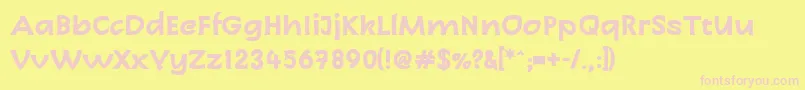 LinotypeCharonBold Font – Pink Fonts on Yellow Background