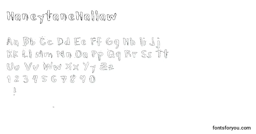 A fonte HoneytoneHollow – alfabeto, números, caracteres especiais