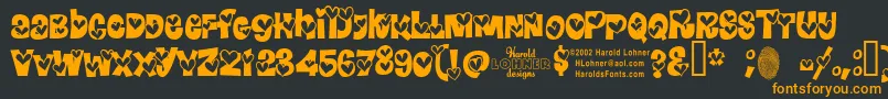 Heartlandregular Font – Orange Fonts on Black Background