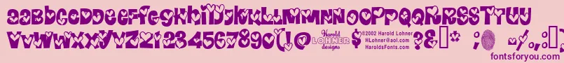 Heartlandregular Font – Purple Fonts on Pink Background