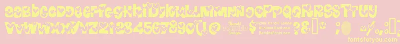 Heartlandregular Font – Yellow Fonts on Pink Background